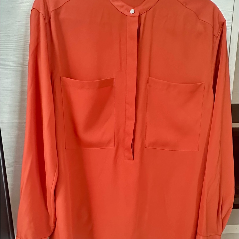 Orange Long Sleeve Blouse